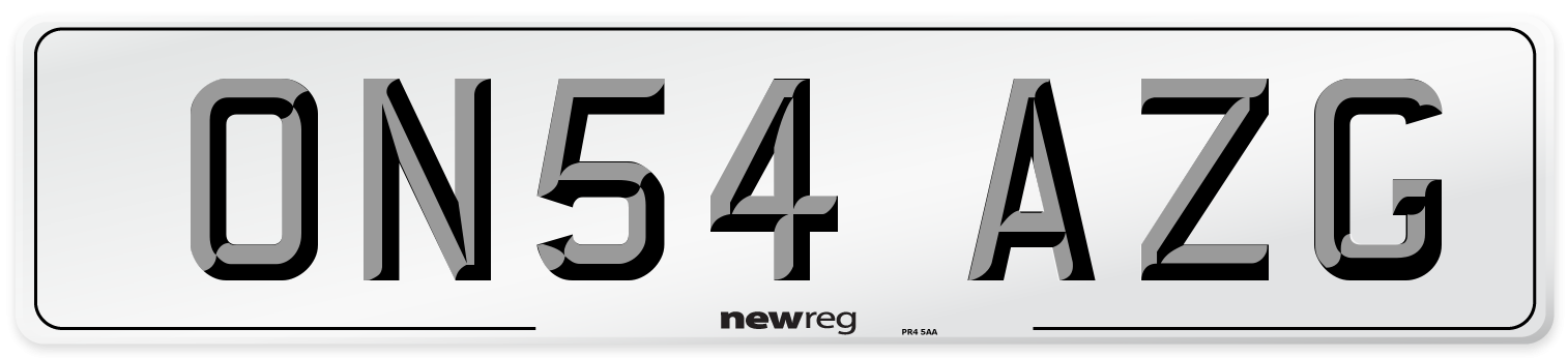 ON54 AZG Number Plate from New Reg